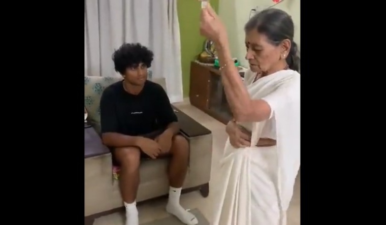 In the viral video, Rachin Ravindra's grandmother was seen doing 
